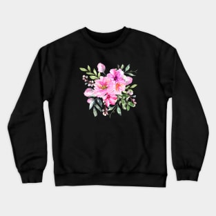 Pink Flower Arrangement Watercolor Art Crewneck Sweatshirt